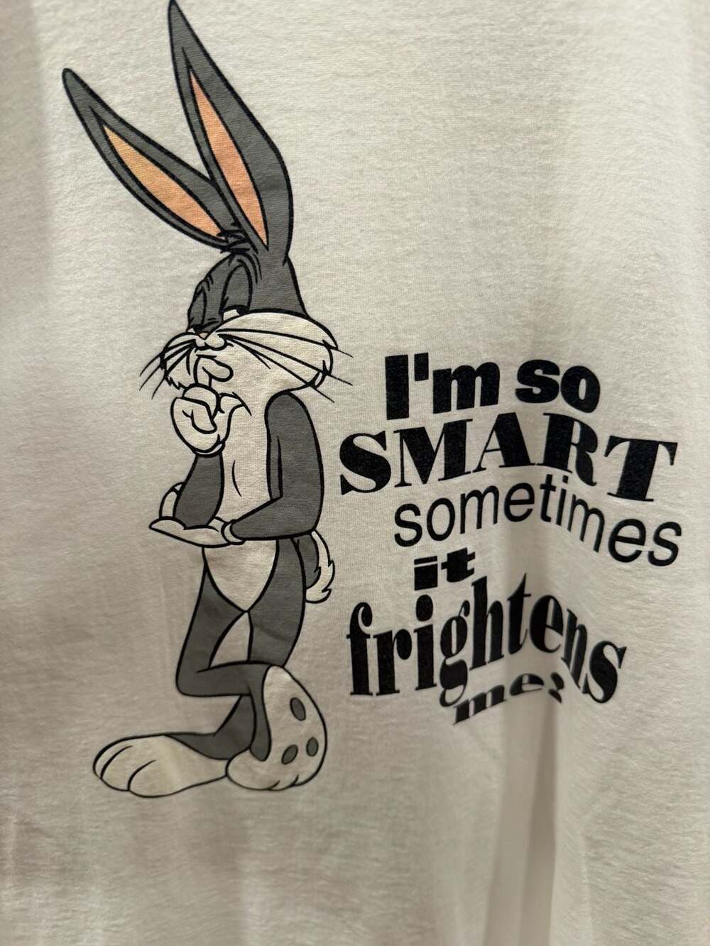 Vintage 1991 Looney Tunes Bugs Bunny 'I'm So Smart' Graphic T-Shirt - Picture 3 of 5